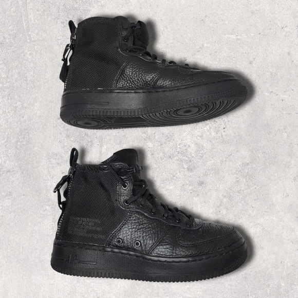 Nike SF Air Force 1Mid  Black Sneakers - Picture 4 of 7